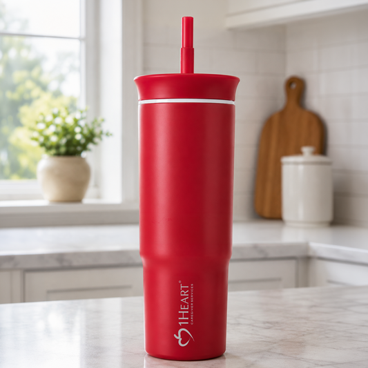 1Heart Tumbler with Straw